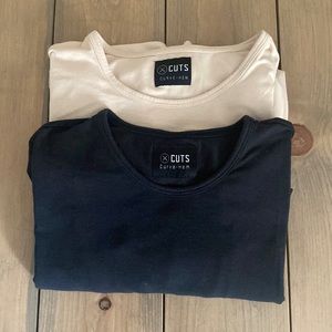 NWOT Cuts Curve Hem Tees